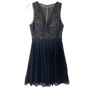 Morgan & Co Black Party Dress Womens 6 Whimsigoth‎ Fairy Lace Mesh Sequins Flowy